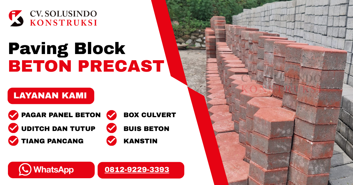 Harga Paving Block Per m2 Satuan Bijian 2026 Supplier Conblock Paving